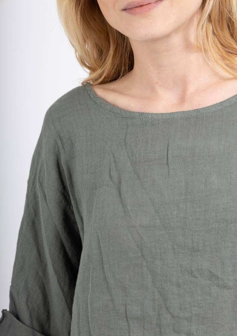 la maison des fibres naturelles - Wholesale Tunic - Women's - Round neck linen t-shirt 83446 100% linen9