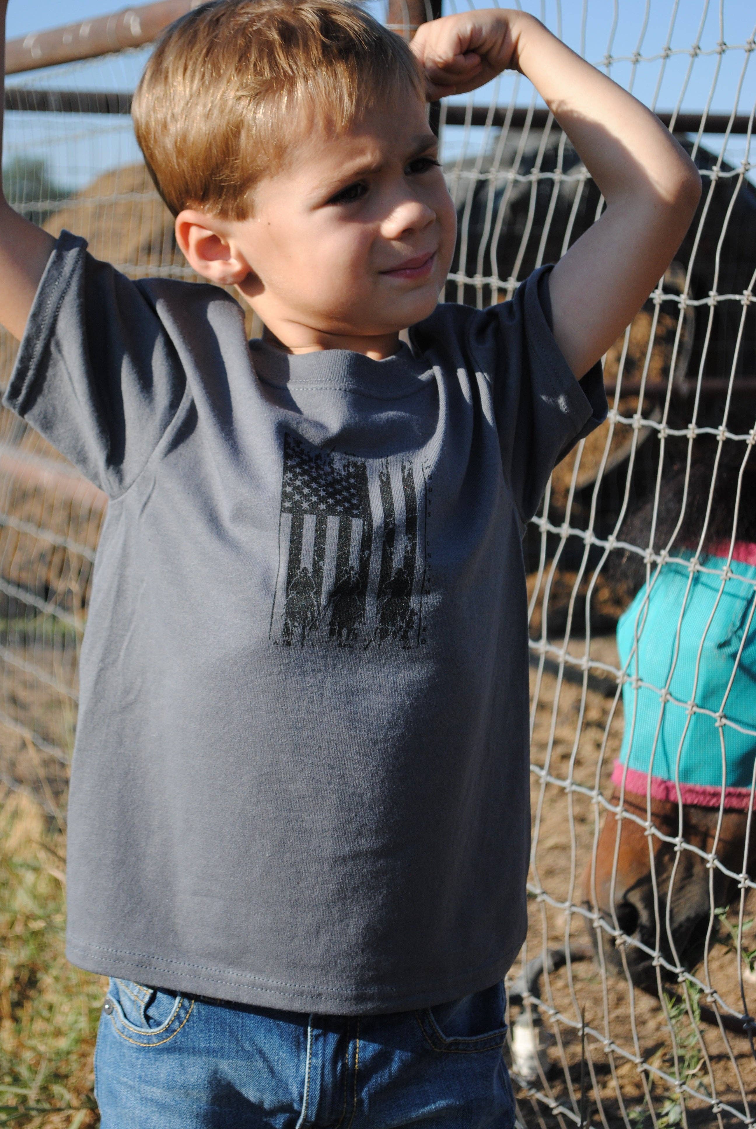 Charcoal American Posse - Youth Shirt for wholesale on Faire2