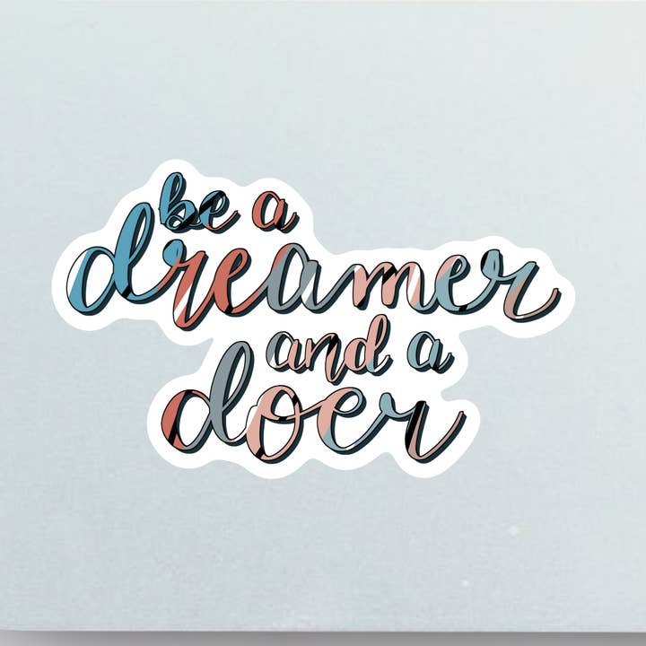 Adesivo de citação de sonhador e executor por atacado de Jelly Jean Designs