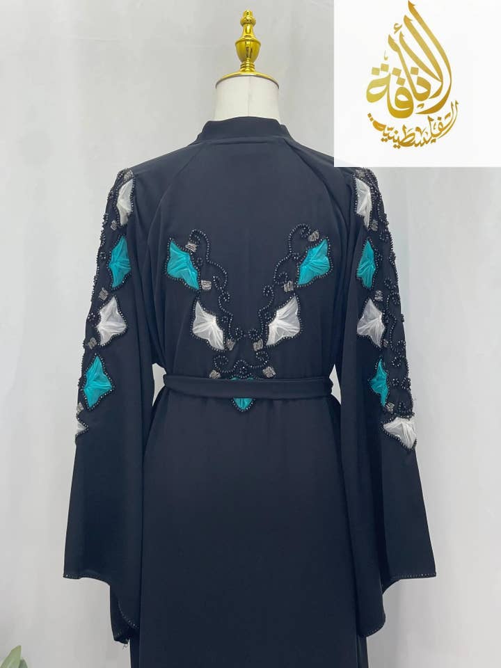 Palestinian Elegance - Wholesale Kaftan - Women's - Palestinian Elegance Elegant Black Abaya with Embroidery2