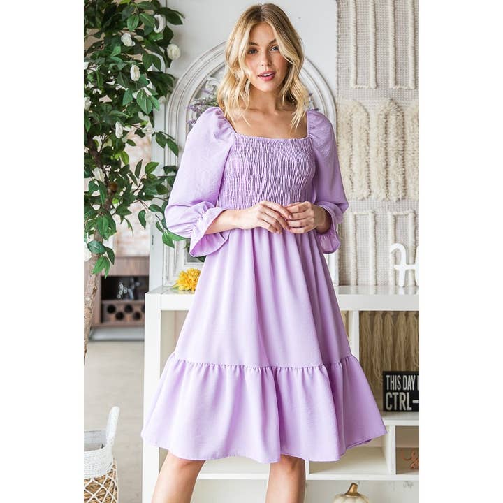 VESTIDO MIDI DE MANGA TRIPLA por atacado de Reborn J