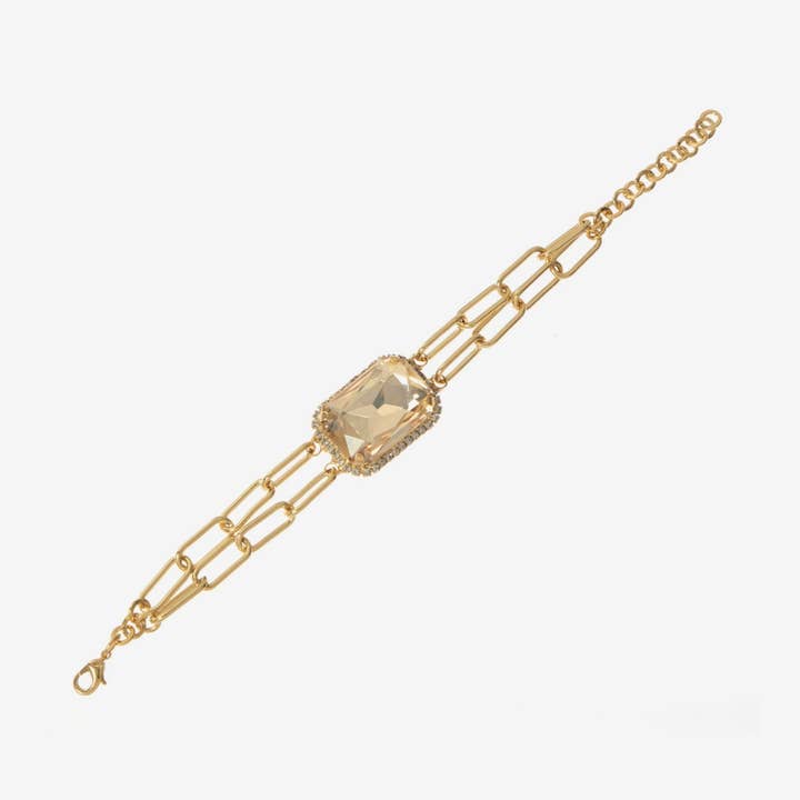 Bracciale multistrato con cristallo e catena "She's the One" per la vendita all'ingrosso da parte di Coravana Jewelry