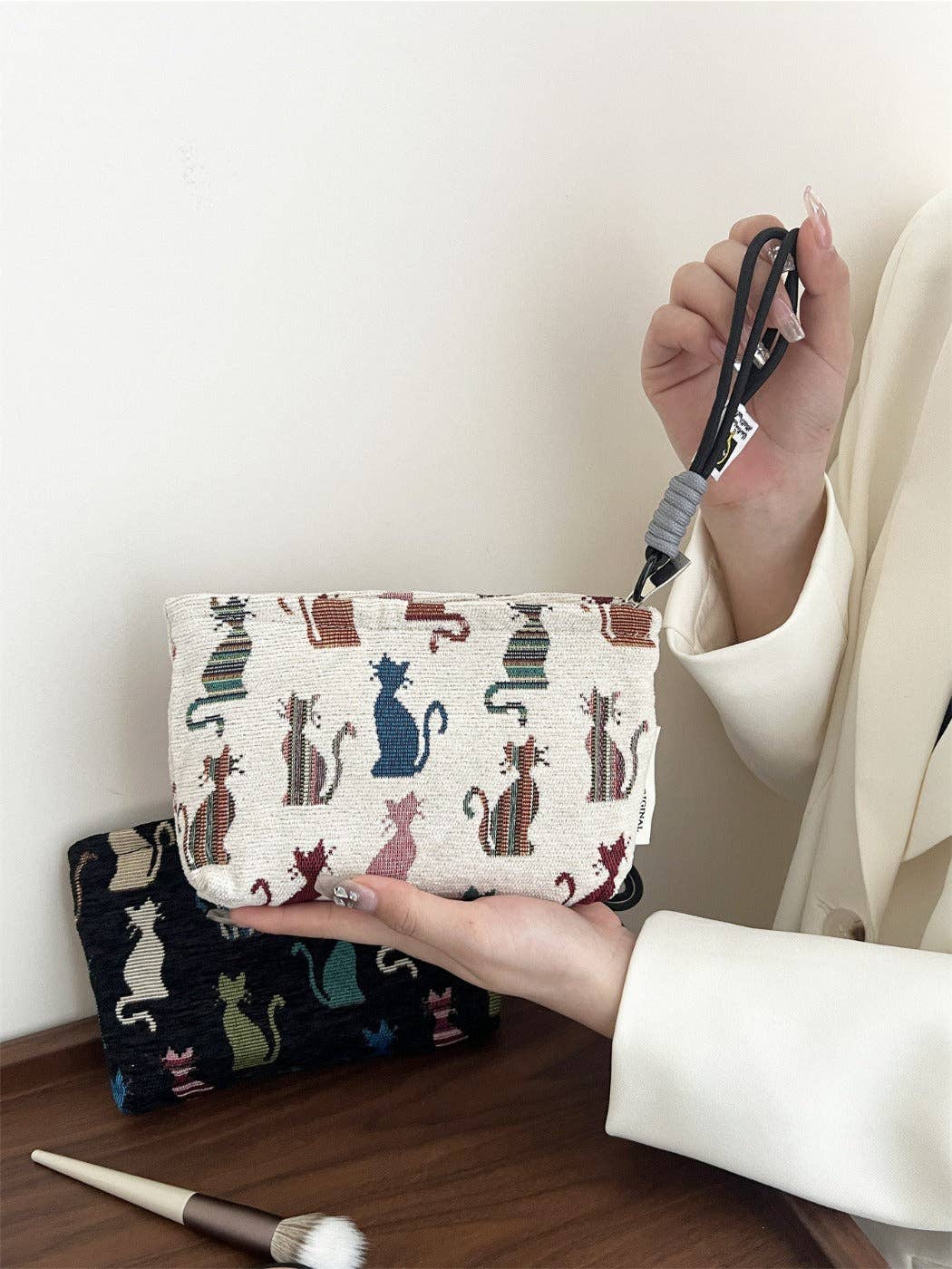 Funkyrel® Atzbranding Limited – wholesale Make-up/cosmetic bag – Cosbai – Cat Print Mini Canvas Makeup & Travel Bag1