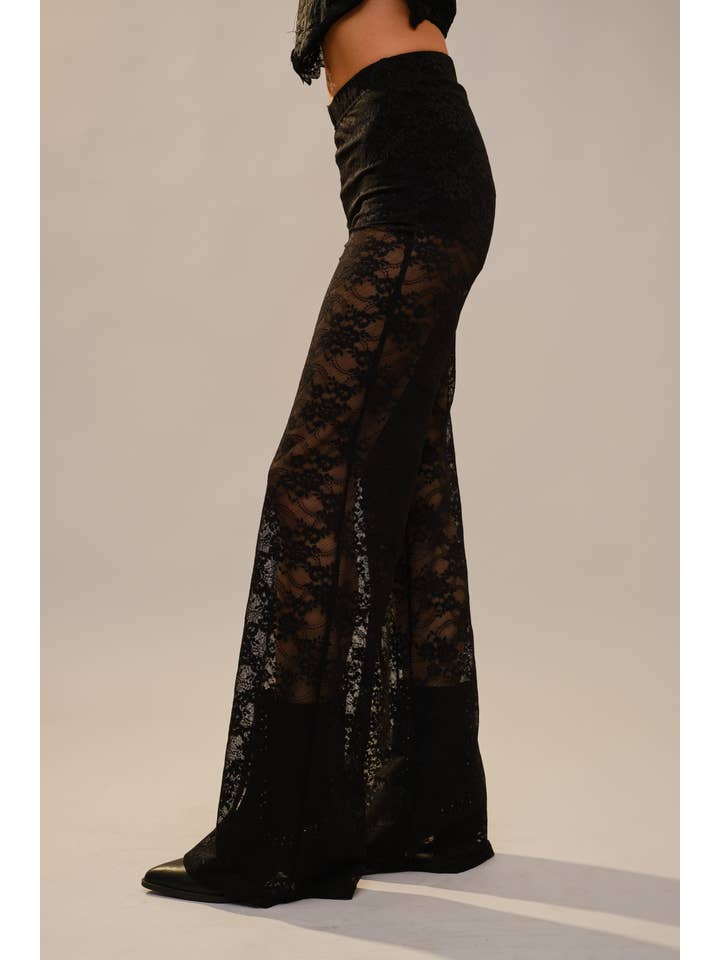 Blue B - Wholesale Pants - Women's - 23781P Floral Lace Western Stitch Inner Short Flare Pants1