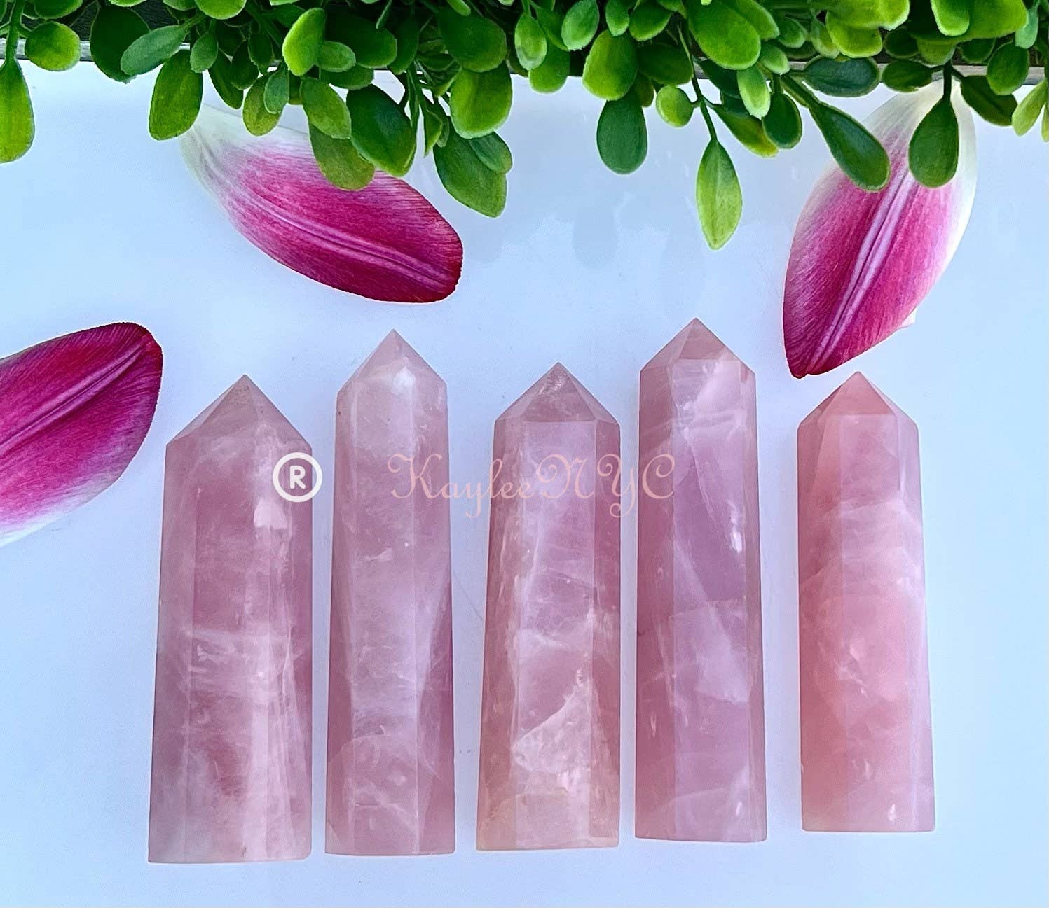 KayleeNYC – wholesale Spiritual stone/crystal – Wholesale Lot 1 lb Natural Rose Quartz Tower Obelisk Point W4