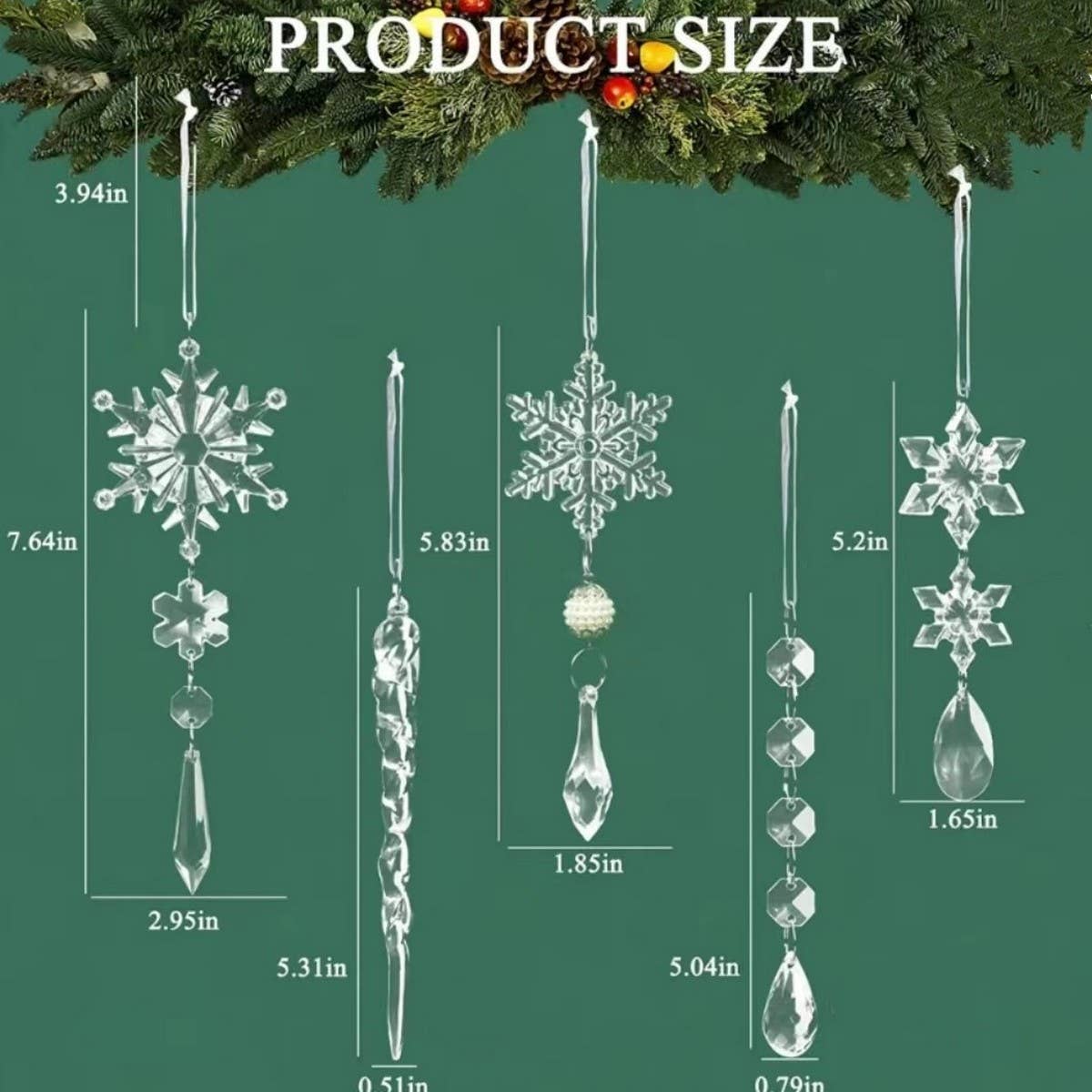 NINEXIS - Wholesale Ornament - CWMM10168_CHRISTMAS ACRYLIC ICICLE SNOWFLAKE ORNAMENTS7