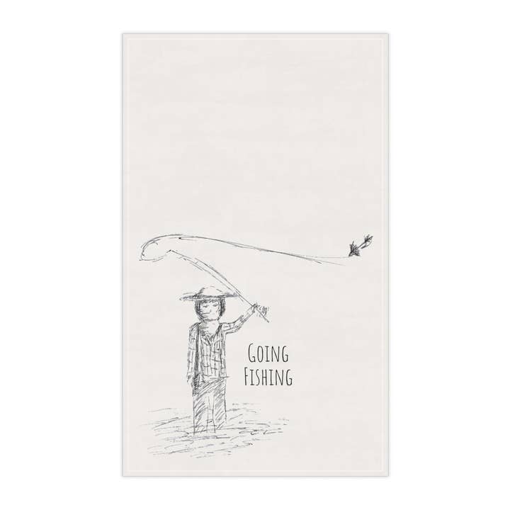 Fishermen Artsy Tea Towels (cotton, poly) for wholesale by Tina Brown