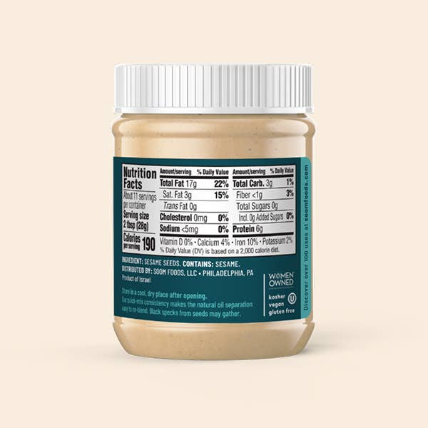 Soom Foods - Wholesale Nut Butter - Premium Tahini (11oz)1