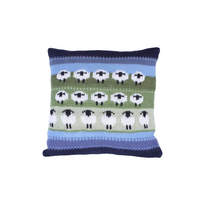 One Colour Flock of Sheep - Knitted Wool White Sheep Cushion Cover for wholesale on Faire1