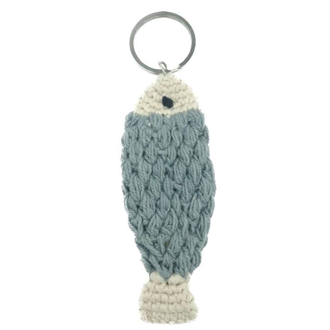 Luna-Leena - Wholesale Keychain - Women's - keychain fish grey - organic cotton hand crochet