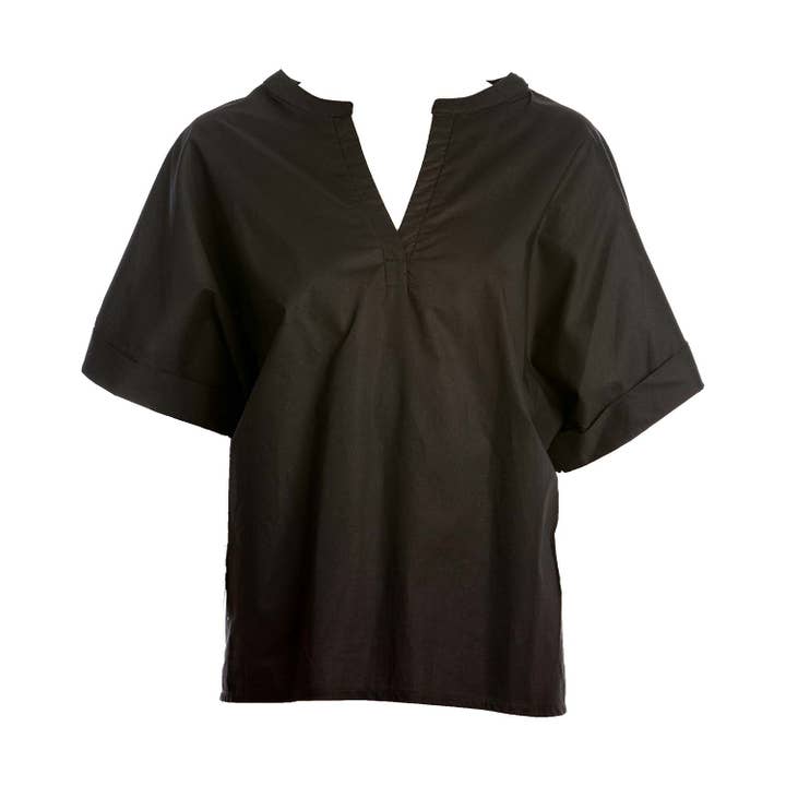 SOHUMAN - Wholesale Blouse - Women's - Blas Black V-Neck Blouse