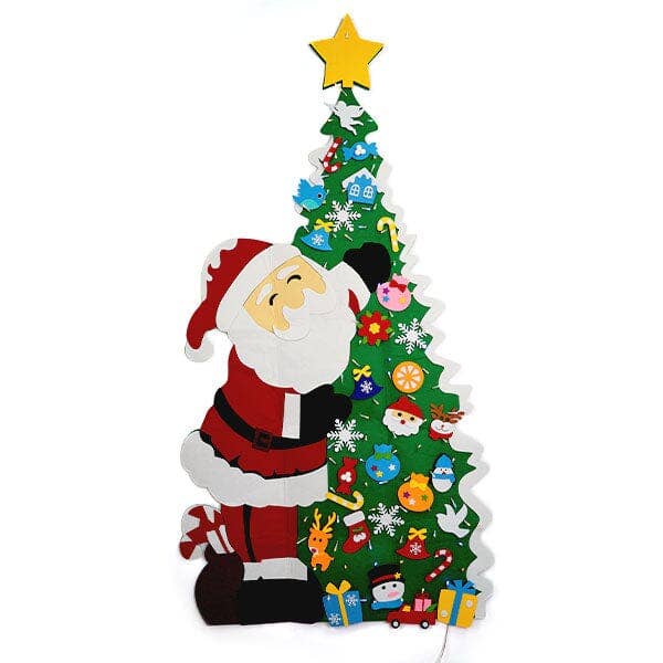 Showcase - Wholesale Christmas Decoration - FunkyFir DIY 63" Felt Christmas Tree Wall Hanging w/ LED Lights & Ornaments5