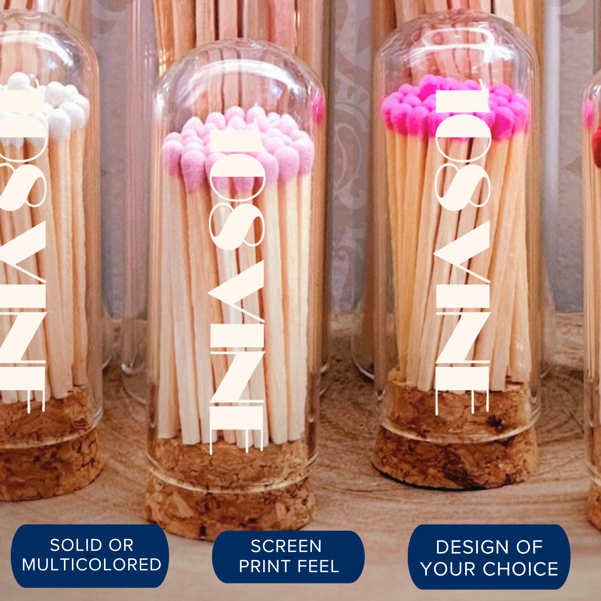 Thankful Greetings - Wholesale Lucifers - Op maat gemaakte 2" lucifers in mini stolpje2