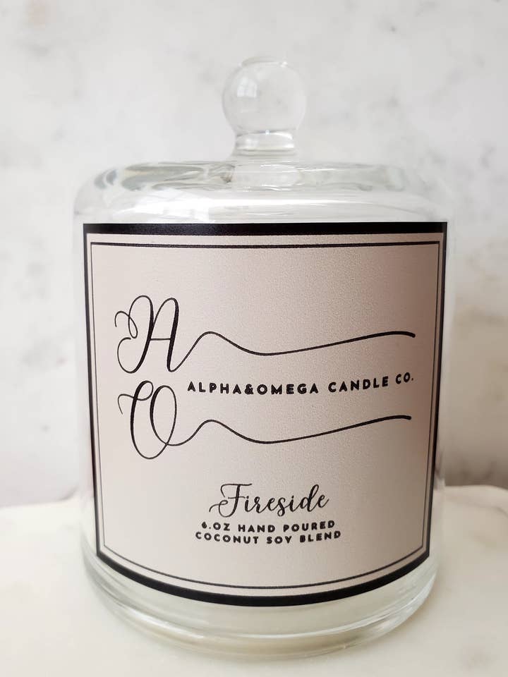 Fireside 6 oz Miscela di Cocco e Soia per la vendita all'ingrosso da parte di Alpha & Omega Candle Co.