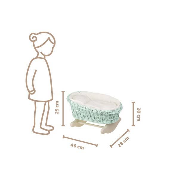 The Wicker Stories - Wholesale Doll Accessory Kit - Kids - Painted Swing Bed For Doll, Wicker Doll Cradle1