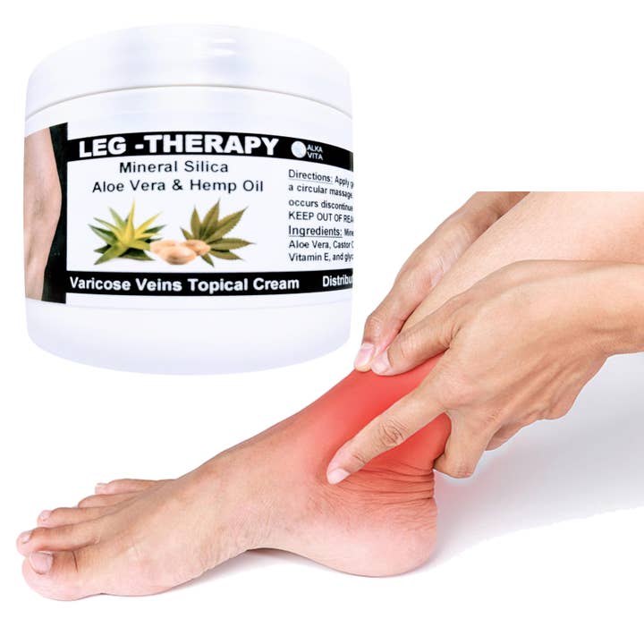 AlkaVita – Großhandel Heilsalbe/Balsam/Creme – Creme zur Linderung von Krampfadern zur Beintherapie, Kieselsäure-Hanfsamenöl