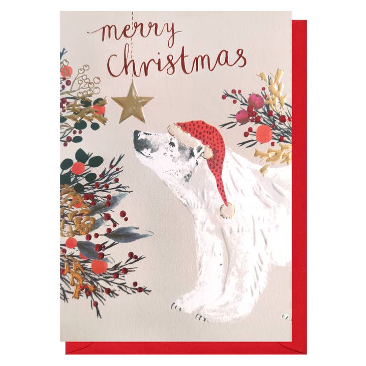 Glædelig jul Bjørnekort | Julekort | Sæsonkort for engroshandel hos Louise Tiler