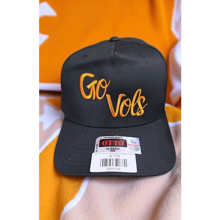 Nash Grey - Wholesale Trucker Hat - Unisex - Go Vols Black Canvas Embroidered Hat1