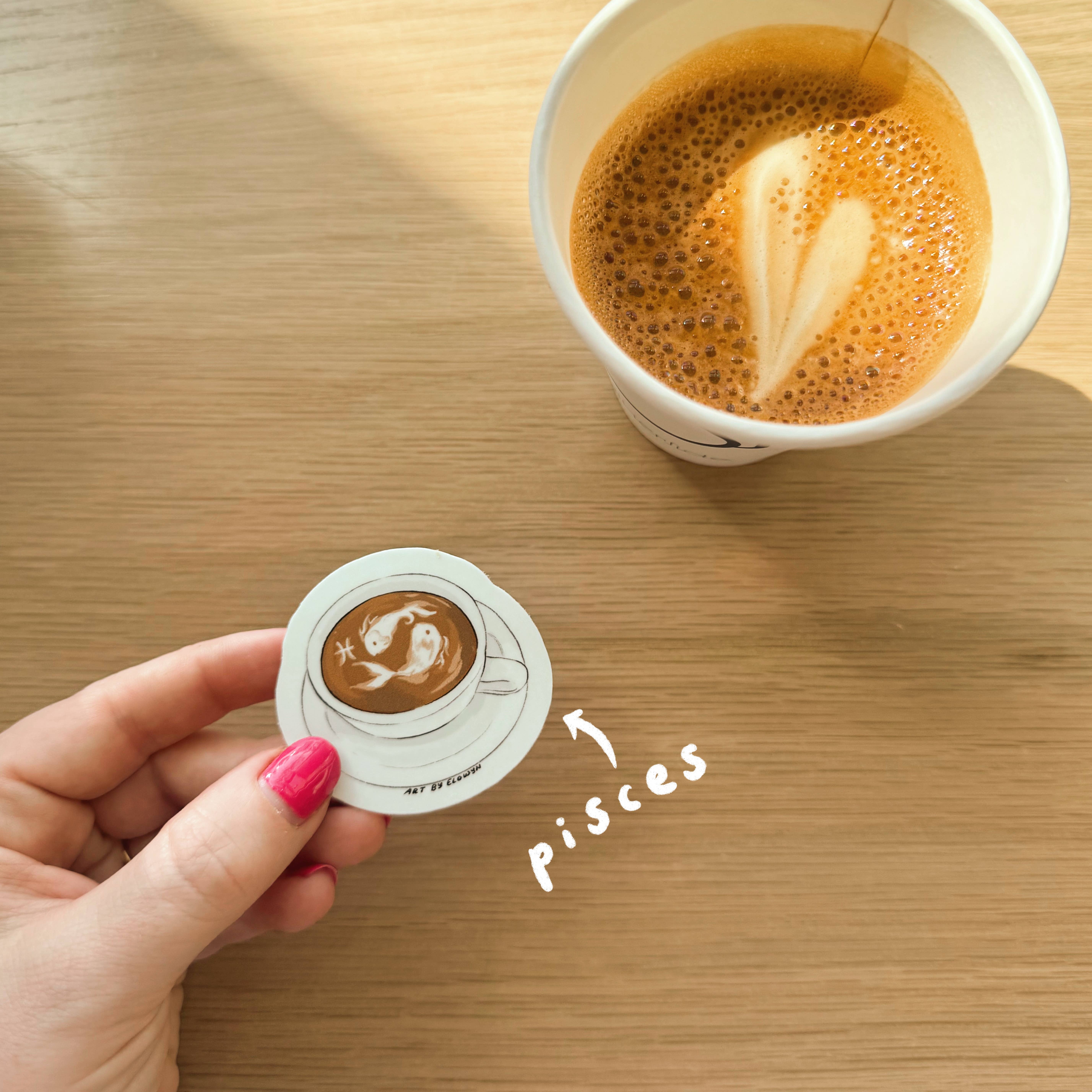 Art By Elowyn - Wholesale Sticker - Mini Zodiac Koffiekop Latte Art Stickers9