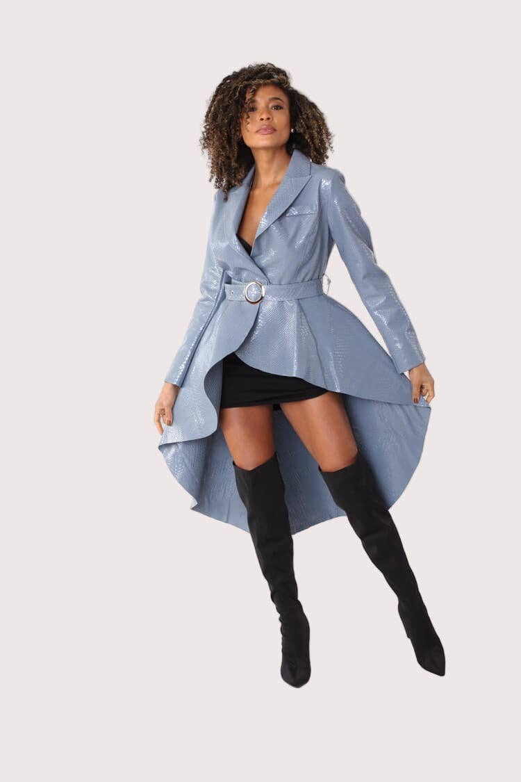 For Her NYC - Wholesale Coat - Women's - High-Low Belted Coat -820550