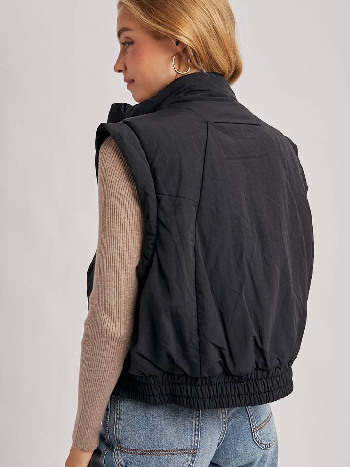Bluivy - Wholesale Outerwear Vest - Women's - BOMBER STYLE PUFFER VEST WITH POCKETS27