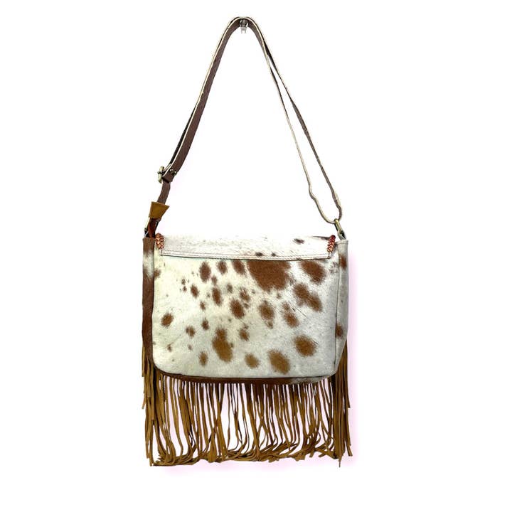 Multicolour Handmade Indian Leather Shoulder Bag with Decorative Fringes for wholesale on Faire2