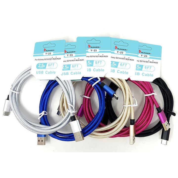 7 Star - Wholesale Charging Cable - Type-C to USB Y-Series Cable 4.5 Ft Long 2.5 A Fast Charging