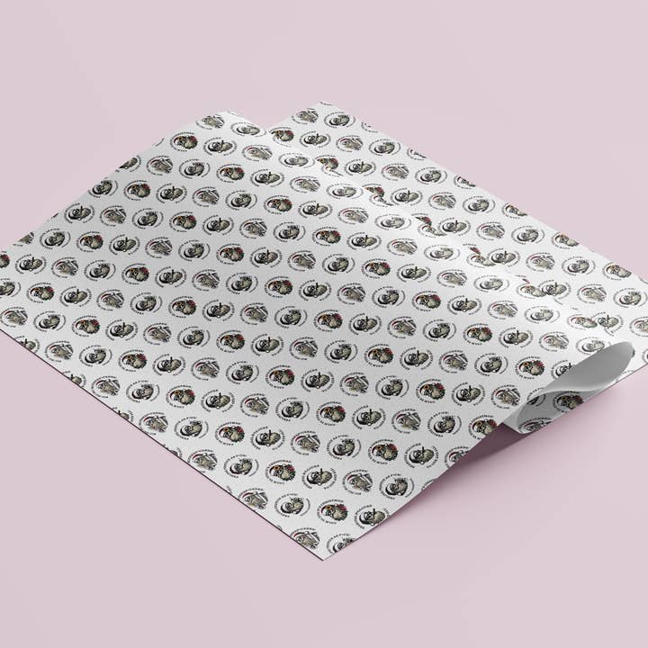 Sweary Card Lady - Wholesale Flat Wrap - Funny Sunglass Santa Christmas Gift Wrap (Folded Sheet)3