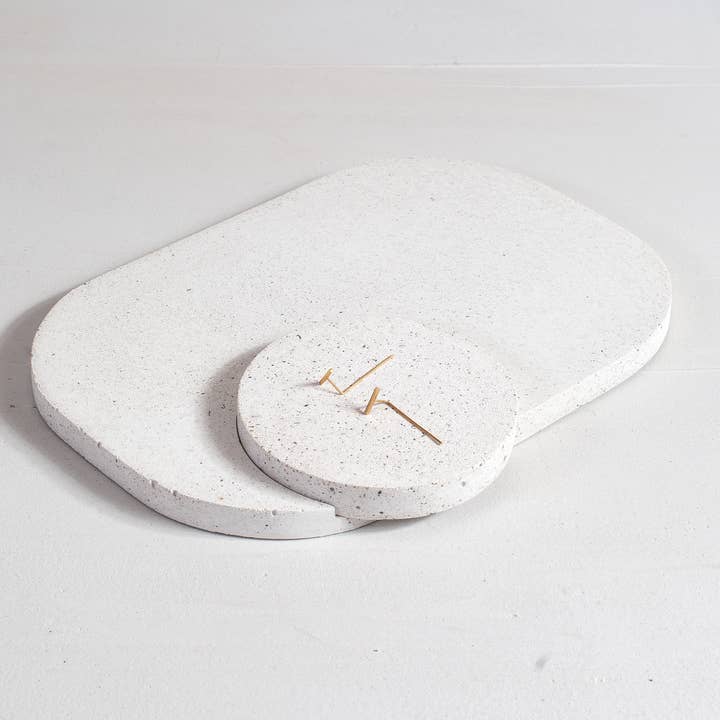 Straciatella Gradatio Tray | Rounded | Concrete | Decorative for wholesale by ZOA concept