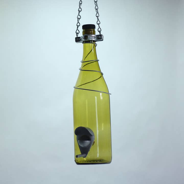 Blue Ridge Mountain Gifts - Wholesale Bird Feeder - Glass Wine Bottle Bird Feeder