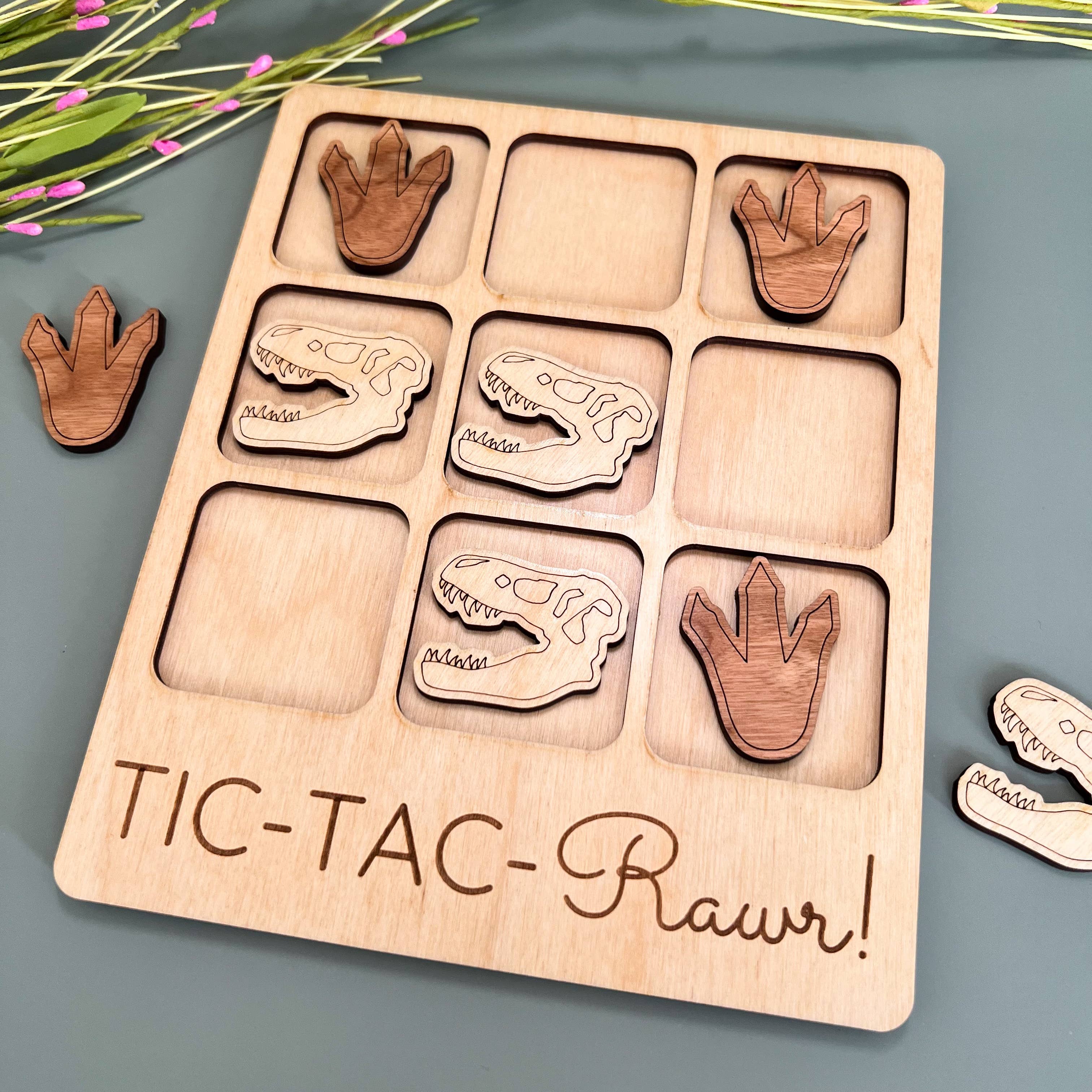 Birch House Games & Gifts - Wholesale Board Game - Dinosaur Rawr! Tic-Tac-Toe Game - Trex / Jurassic / Fossils3