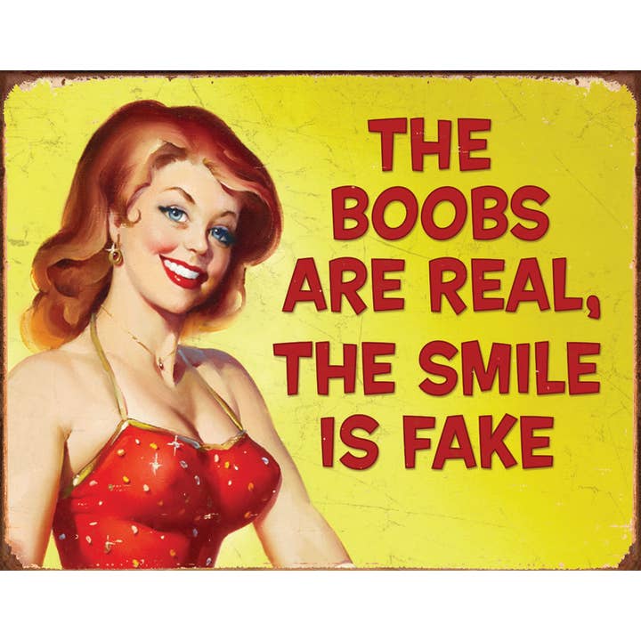 Smile is Fake Tin Sign for wholesale by Desperate Enterprises