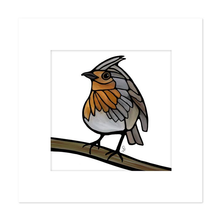 Signed & Matted Print - European Robin for wholesale by Unperfekt Studios