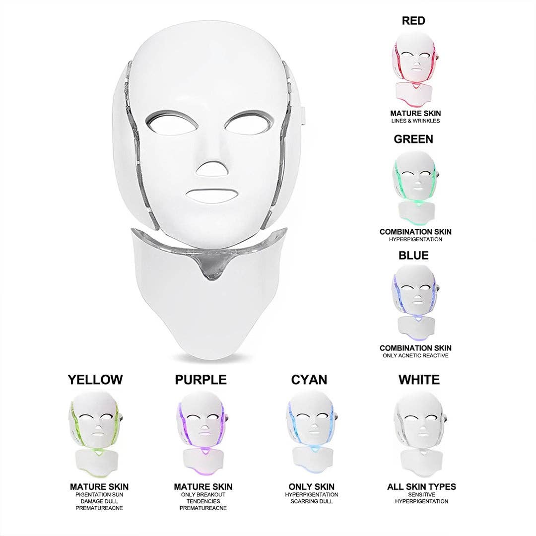 Eclat Cosmetic Ltd - Vente Masque pour le visage - Édition Limitée Masque Visage & Cou Pro 7 Couleurs LED3