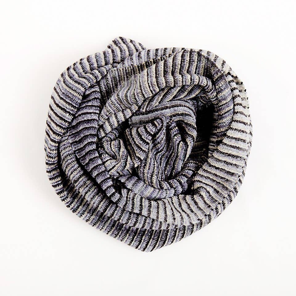Altiplano - Wholesale Scarf - Women's - Handwoven Striped Bamboo Chenille Infinity Scarf