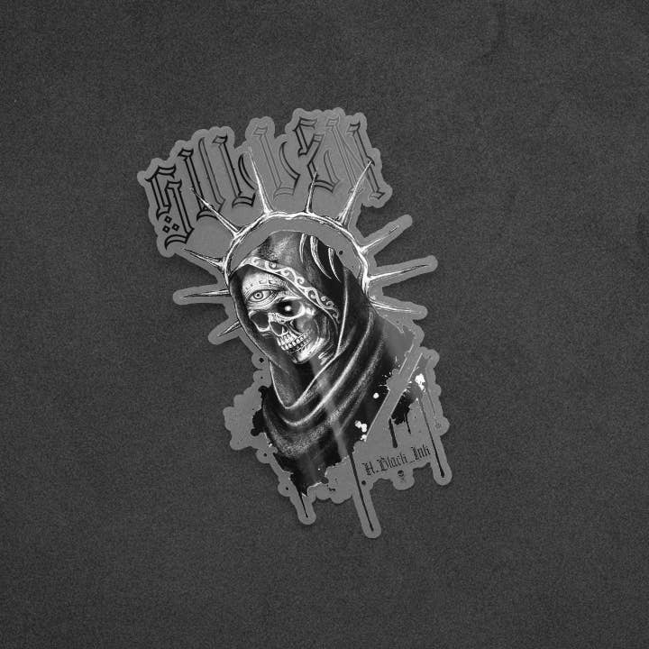 H Schwarzer Tintenaufkleber für den Großhandel von Sullen Clothing