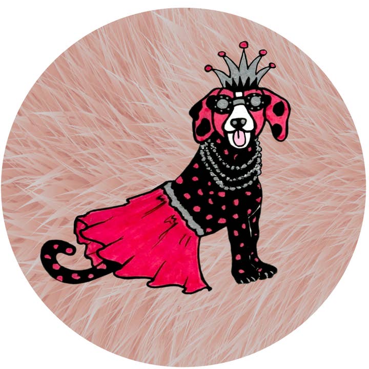 FunkyAdi - Wholesale Compact Mirror - Dog Print Round Magnets1