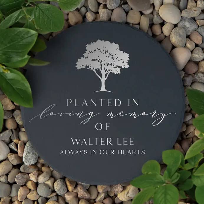 Weddingstar Inc. - Wholesale Stepping Stone - Round Black Slate Garden Stone - Planted in Memory0