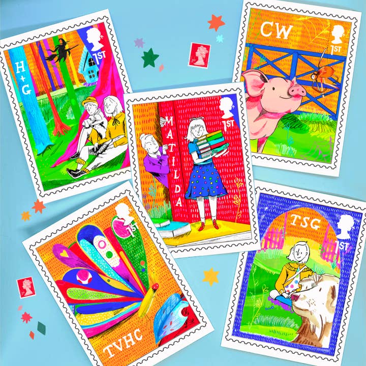 SET DE CARTES POSTALES ILLUSTRÉES - LIVRES POUR ENFANTS A6 pour la vente par jenkoandco