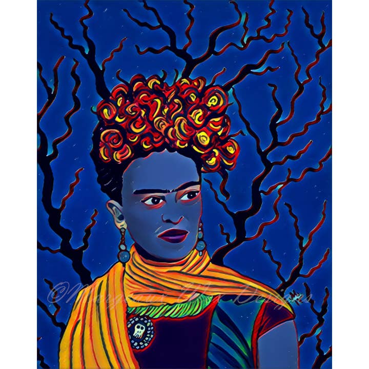 Frida Kahlo Konstaffisch - Svartljusvariant för wholesale av Margeaux Wex Designs