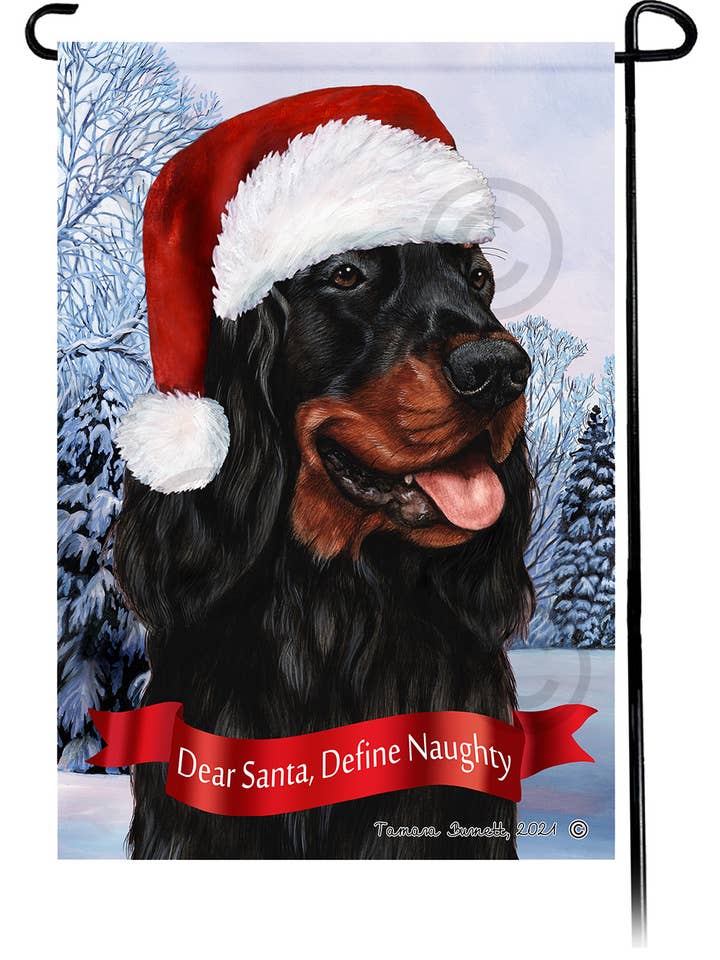 Gordon Setter Dear Santa, Define Naughty - Bandera de jardín para venta al por mayor de Pet Gifts USA, LLC