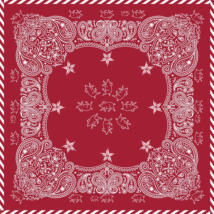 Running Razorbacks Bandana Merchandising Display for wholesale by Hampton Road Designs