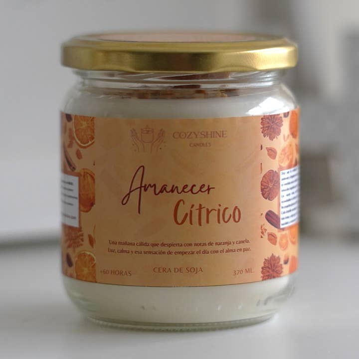 Bougie Orange, Cannelle et Bois de Cèdre - Aube Citronnée pour la vente par INZ Aragón S.Coop. Pequeña