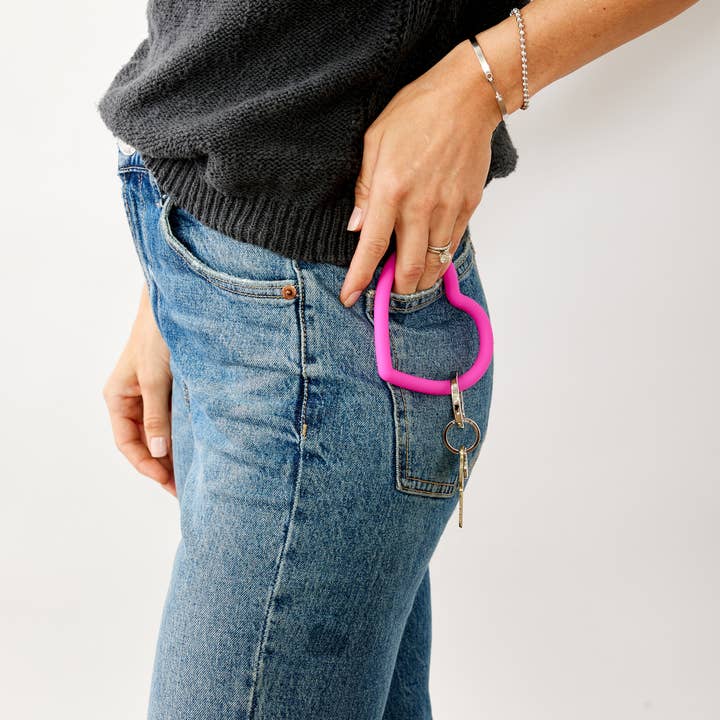 Oventure - Wholesale Keychain - Women's - Silicone Heart Keychain - Orchid Pink1