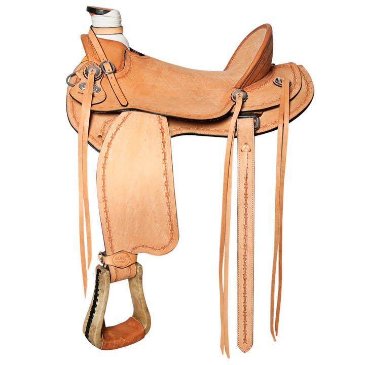HILASON Selle Western pour Cheval Wade en Cuir Américain Ranch Roping Tan | Outilée à la Main & Pour Chevaux pour la vente par HILASON