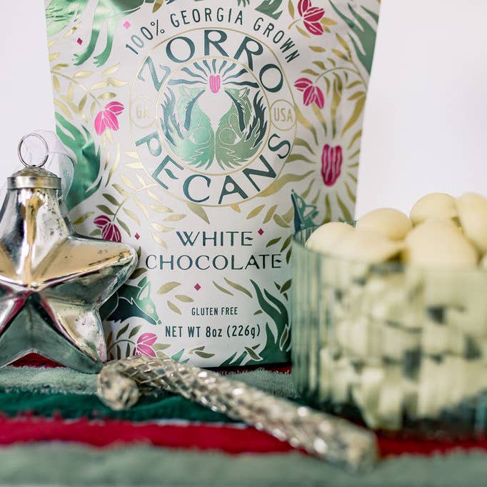 Zorro Pecans - Wholesale Chocolate Covered Sweets - White Chocolate Covered Pecans - 12 bags0