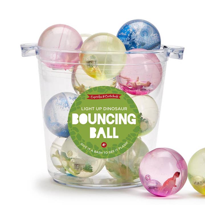 36 Pc Dinosaur LED Light-Up Bouncing Ball Unit with Display for wholesale by Cupcakes & Cartwheels by Two's Company