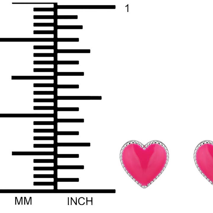 Sterling Silver Pink Heart Earrings for wholesale by Penny & Piper