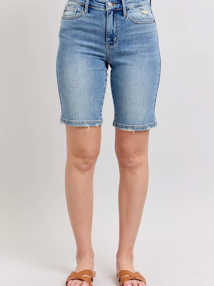 Judy Blue Hög Midja Vintage Tvätt Bermudashorts för wholesale av Watermelon Apparel