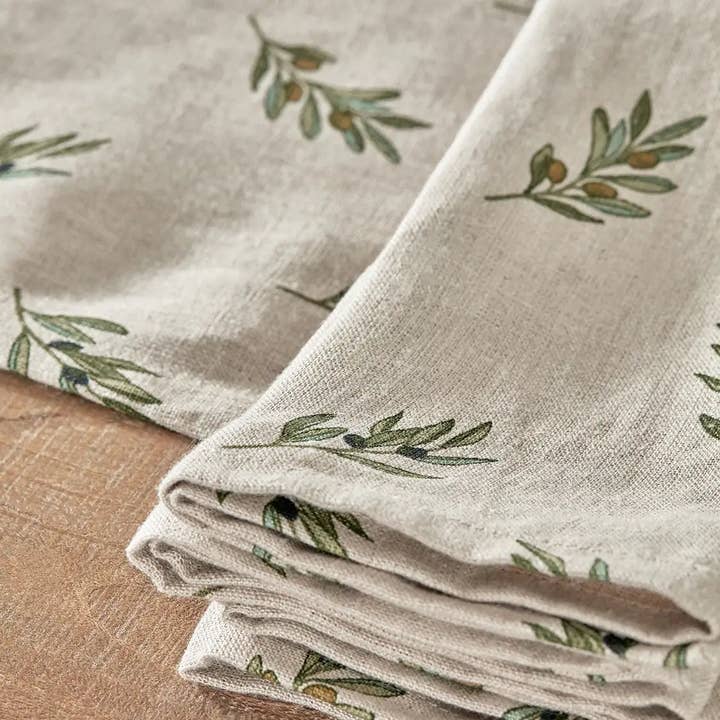 Sophie Allport - Wholesale Dinner & Cloth Napkin - Olive Linen Napkins (Set of 4)1